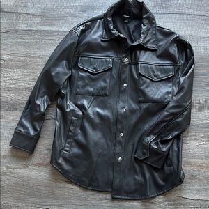 Men's Black Faux Leather Jacket